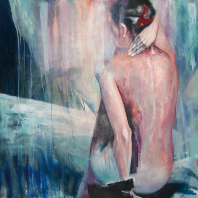 Acrylbild von Malerin Ewa Mazur-KojLuna_100x100cm